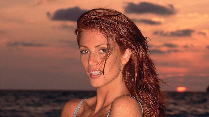 Angie Everhart was photographed by Walter Iooss Jr in Bermuda. Angie Everhart was photographed by Walter Iooss Jr in Bermuda.