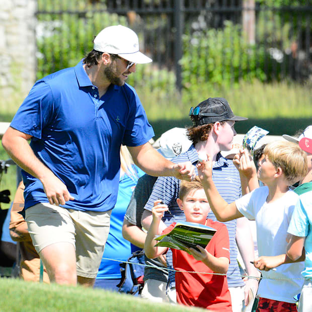 Josh Allen greets children at 2025 American Century Championship