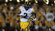Iowa Hawkeyes running back Kaleb Johnson.