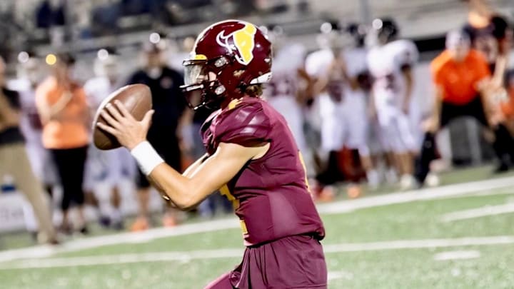 Moses Lake quarterback Brady Jay threw for 373 yards and eight touchdowns in its 70-0 win over visiting Eisenhower on Friday, Oct. 3, 2025.