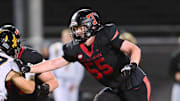 San Clemente offensive lineman Ben McNamara blocks during a 2024 game. San Clemente is playing in the CIF Southern Section Division 2 finals on Nov. 29. 