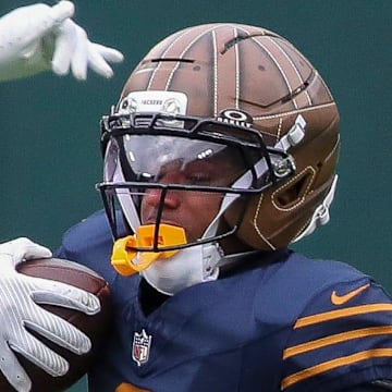 Green Bay Packers wide receiver Matthew Golden (0) is tackled during last week's loss to the Panthers.