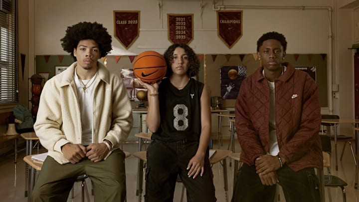 (L-R) Tyran Stokes, Aaliyah Chavez and Brandon McCoy Jr. are part of Nike Basketball's 2025 NIL athletes.