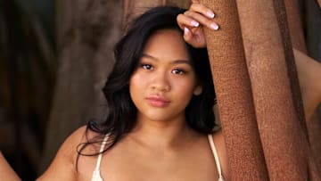 Suni Lee was photographed by Ben Horton at The Boca Raton. Swimsuit by bond-eye.