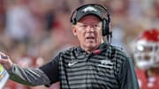 Arkansas Razorbacks interim coach Bobby Petrino on the sidelines in game against the Texas A&M Aggies at Razorback Stadium in Fayetteville, Ark.
