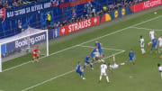 Jude Bellingham scores a bicycle kick for England in the 95th minute vs. Slovakia at Euro 2024.
