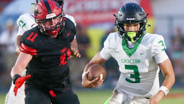 Choctaw QB Tamen Zabetakis (3) has emerged as a leader for the Indians this season as he has led them to a 12-1 record and on the cusp of earning a berth to the Class 4A state championship.