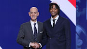 Tre Johnson (right) was the first SEC player selected in the 2025 NBA Draft.