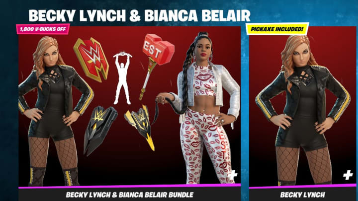 The Becky Lynch and Bianca Belair Fortnite skins are here.