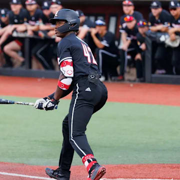 Louisville baseball outfielder Eddie King Jr. (42)