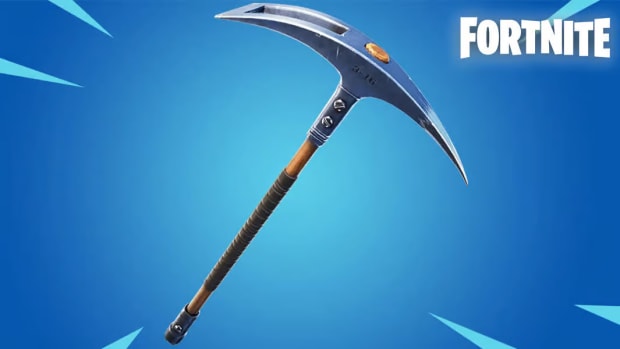 Fortnite: The original pickaxe design on a blue background.