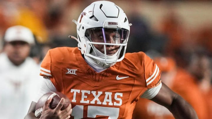 Texas Longhorns running back Savion Red (17) carries the ball during the game against Texas Tech at Darrell K Royal Texas Memorial Stadium on Friday, Nov. 24, 2023.