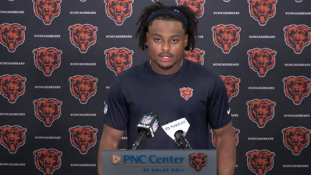 Coby Bryant talks with media about the start to his Bears career, including Wednesday's interception of Caleb Williams. Coby Bryant talks with media about the start to his Bears career, including Wednesday's interception of Caleb Williams.