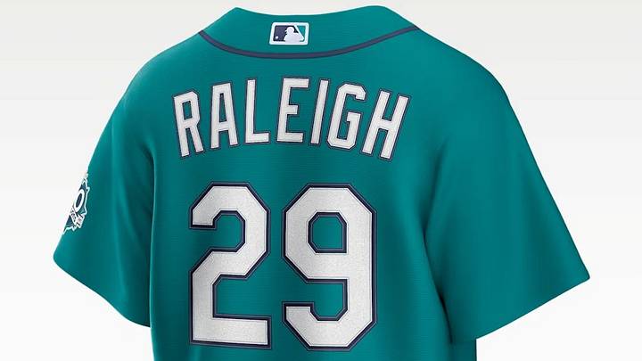 Cal Raleigh's Seattle Mariners Nike MLB Stadium jersey. Cal Raleigh's Seattle Mariners Nike MLB Stadium jersey.