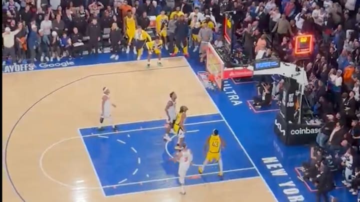 Madison Square Garden crowd reacts to Tyrese Haliburton's shot. Madison Square Garden crowd reacts to Tyrese Haliburton's shot.