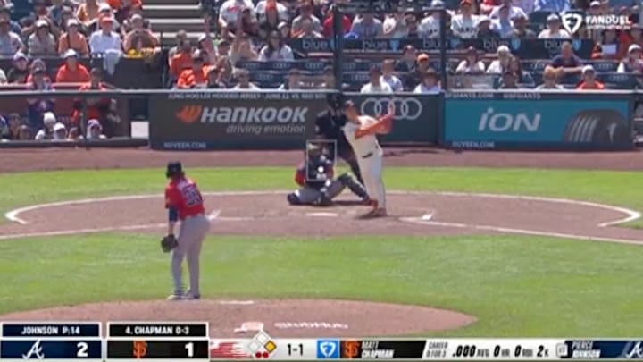 Matt Chapman walked it off for the Giants on Saturday. Matt Chapman walked it off for the Giants on Saturday.