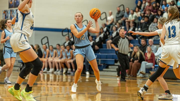 Watauga's Kate Sears looks for a teammate during the NCHSAA 4A West Regional Playoffs.