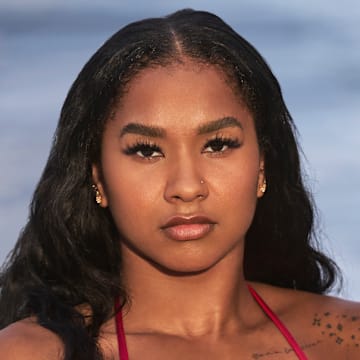 Jordan Chiles was photographed by Ben Horton at The Boca Raton. Swimsuit by FAE.