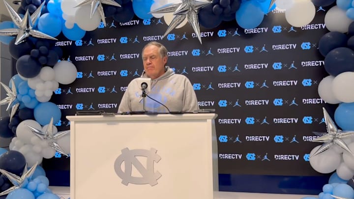 There were lots of balloons decorating Bill Belichick's press conference room after UNC's blowout loss to TCU on Monday. 