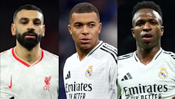 Mohamed Salah, Kylian Mbappe und Vinicius Junior