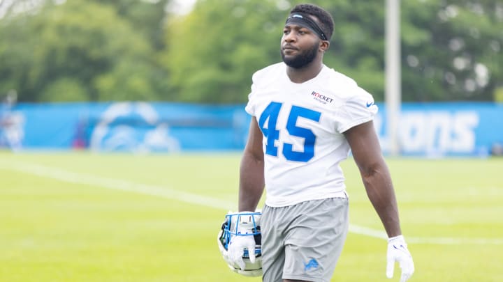 Detroit Lions defensive end Isaac Ukwu.