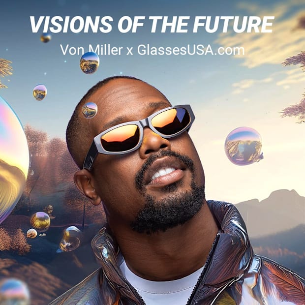 Von Miller models glasses.