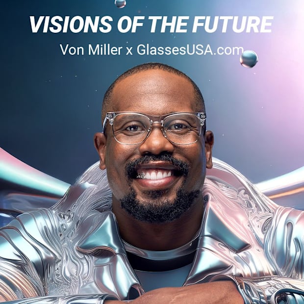 Von Miller models glasses.