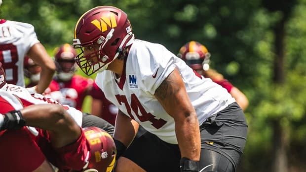 Washington Commanders offensive tackle Brandon Coleman.