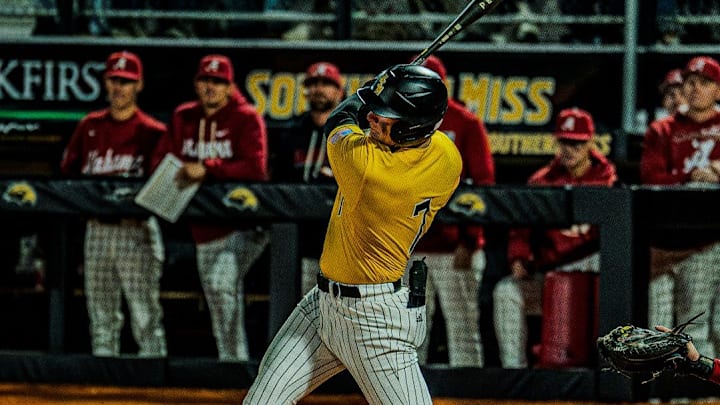 Ben Higdon, who started Tuesday night's game against Alabama as the lead-off man, gave Southern Miss a 5-2 lead in the second inning.