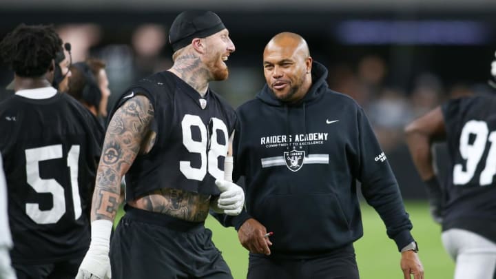 Las Vegas Raiders superstar DE Maxx Crosby, and Coach Antonio Pierce 