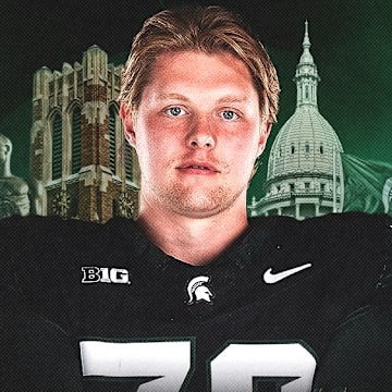 Tristan Comer's commitment graphic to the Michigan State Spartans