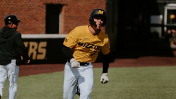 Centerfielder Kaden Peer runs home during the Cayden Nicoletto grand slam in the bottom of the fourth inning against Binghamton. 
