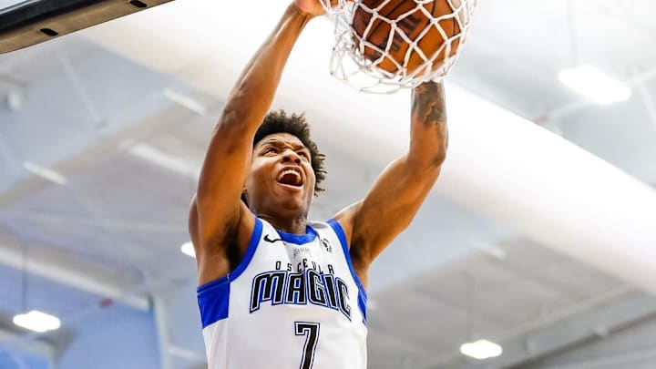 Osceola Magic forward Myron Gardner dunks during an NBA G League game.