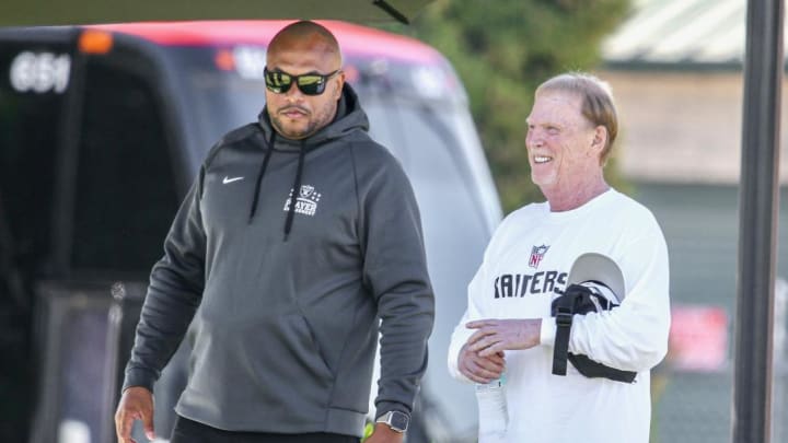 Las Vegas Raiders Antonio Pierce and Mark Davis