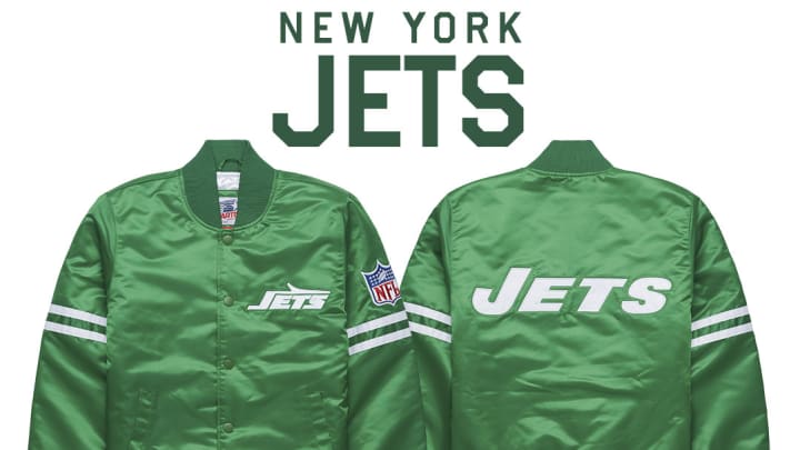 Varsity NY Jets Super Bowler White and Green Jacket