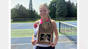Gabriella Fleming of Cedar Rapids Xavier won her second Class 1A Iowa girls state tennis championship on Saturday.
