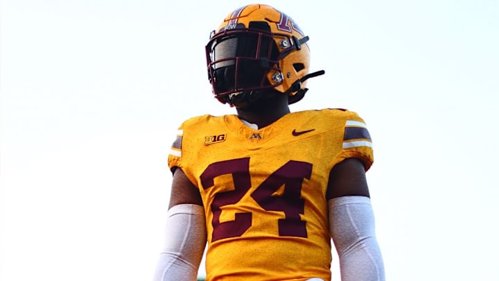 Gophers' all-gold uniforms / @GopherFootball on X