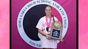 Gabi Fleming claimed a third consecutive Iowa girls high school state tennis title. Fleming is a junior at Cedar Rapids Xavier.