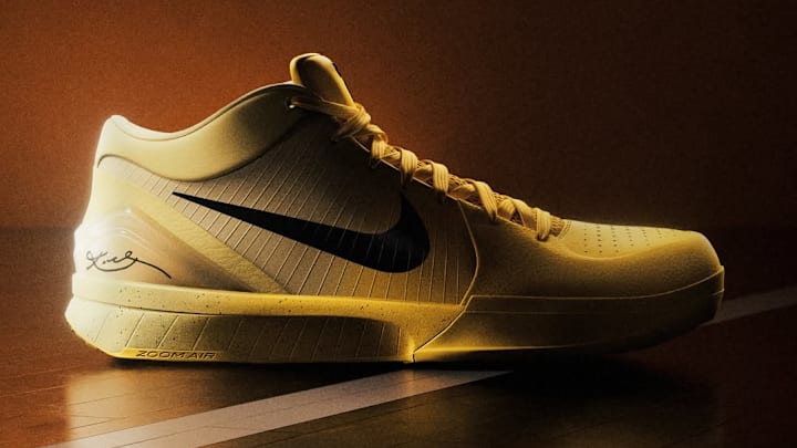 The Nike Kobe 4 Protro "CHBL" colorway was introduced with a hype video on Instagram. The Nike Kobe 4 Protro "CHBL" colorway was introduced with a hype video on Instagram.