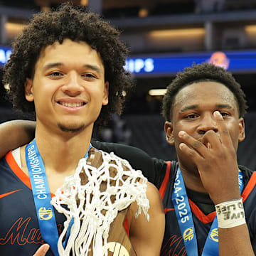 Brayden Burries and Issac Williamson celebrate winning the CIF State Open Division title.