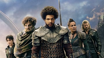 The Wheel of Time Season 3 Panorama Art: Perrin, Loial, Alanna, Maksim, and Faile. 