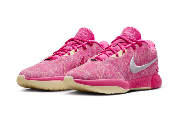 LeBron James' pink Nike sneakers.