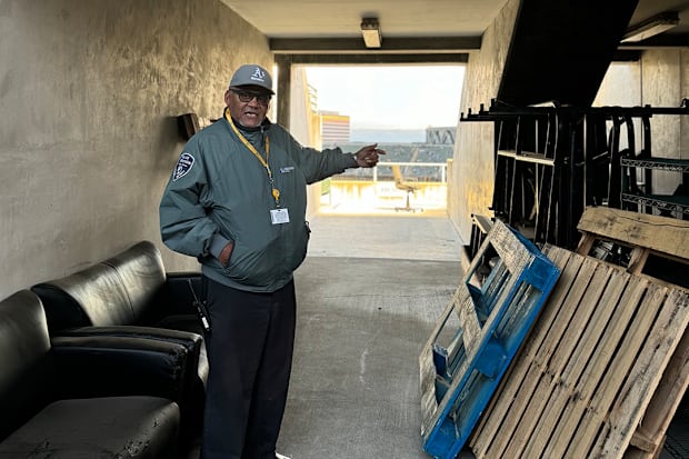 Eric Dawson in concourse of Oakland Coliseum