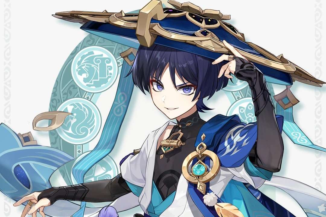 Genshin Impact artwork of Wanderer.
