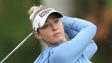 Nelly Korda during a practice round prior to the CME Group Tour Championship 2024