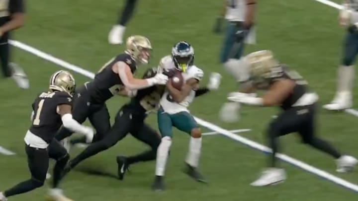 DeVonta Smith absorbed a brutal hit against the Saints in Week 3. 