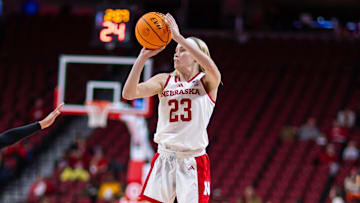 Nebraska guard Britt Prince shoots against Tarleton State.