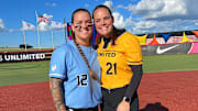 Professional softball players Gwen Svekis and Taylor Edwards recently got married.