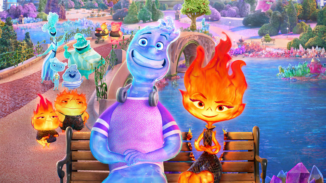 Disney and Pixar’s “Elemental” is an all-new, original feature film set in Element City, where fire-, water-, land- and air residents live together. The story introduces Ember, a tough, quick-witted and fiery young woman, whose friendship with a fun, sappy, go-with-the-flow guy named Wade challenges her beliefs about the world they live in.