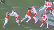 Chiefs offensive tackle Kingsley Suamataia didn't get away with this illegal move vs. the Broncos. 